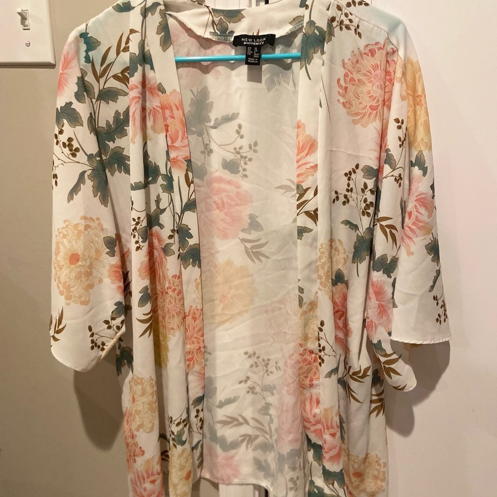 Cream Floral Maternity Jacket